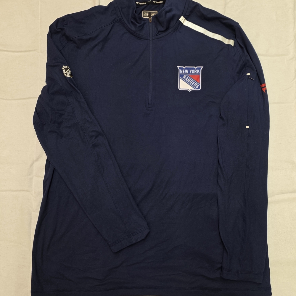 NY RANGERS Navy Blue Men's Quater Zip